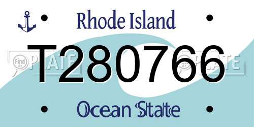 T280766 Rhode Island License Plate