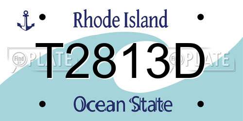 T2813D Rhode Island License Plate