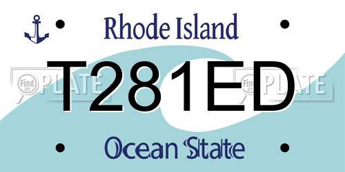 T281ED Rhode Island License Plate