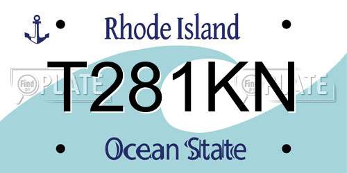 T281KN Rhode Island License Plate