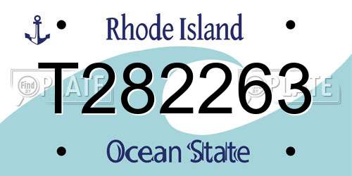 T282263 Rhode Island License Plate