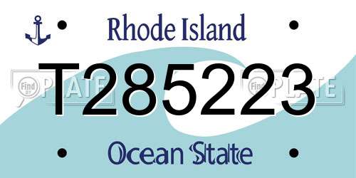 T285223 Rhode Island License Plate