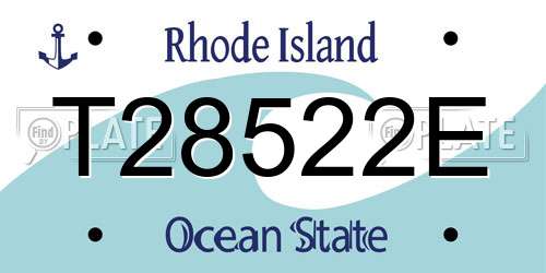T28522E Rhode Island License Plate