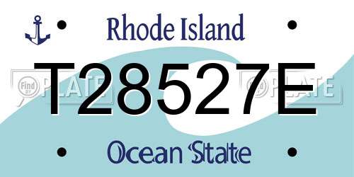 T28527E Rhode Island License Plate