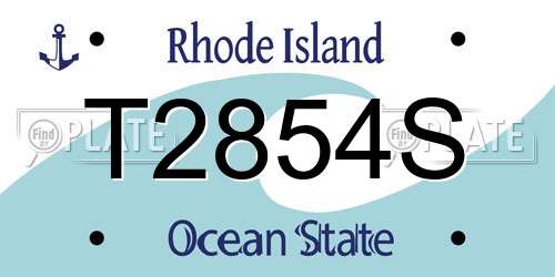 T2854S Rhode Island License Plate