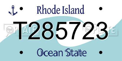 T285723 Rhode Island License Plate