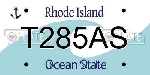 T285AS Rhode Island License Plate