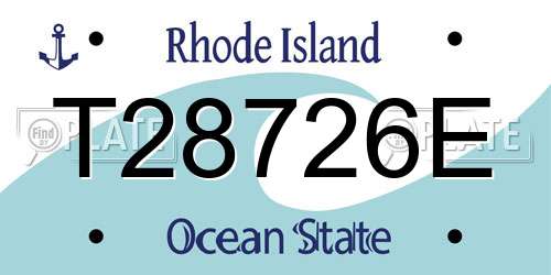 T28726E Rhode Island License Plate