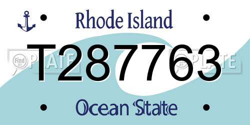 T287763 Rhode Island License Plate