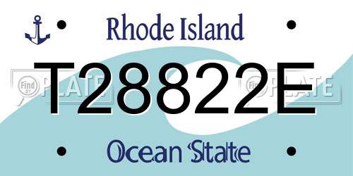 T28822E Rhode Island License Plate