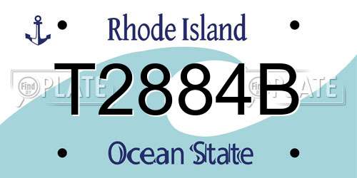 T2884B Rhode Island License Plate