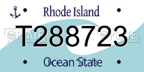 T288723 Rhode Island License Plate