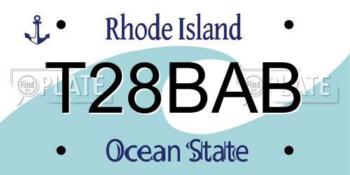 T28BAB Rhode Island License Plate
