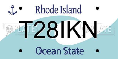 T28IKN Rhode Island License Plate