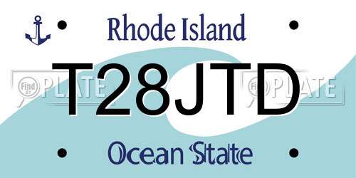 T28JTD Rhode Island License Plate
