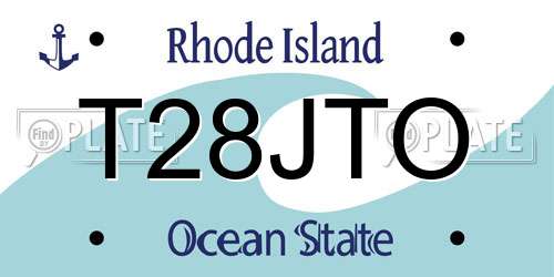 T28JTO Rhode Island License Plate