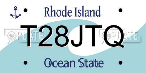 T28JTQ Rhode Island License Plate