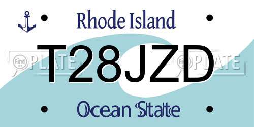 T28JZD Rhode Island License Plate