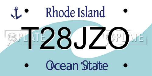 T28JZO Rhode Island License Plate