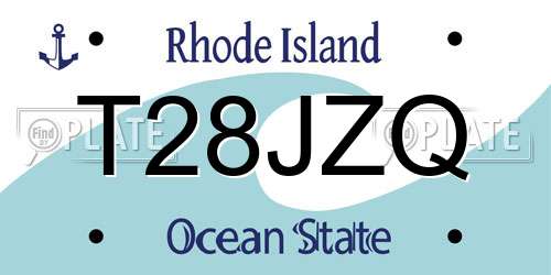 T28JZQ Rhode Island License Plate