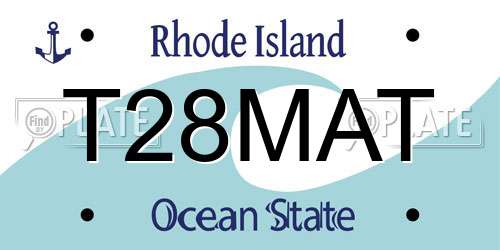 T28MAT Rhode Island License Plate
