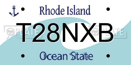 T28NXB Rhode Island License Plate