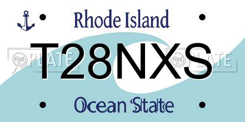 T28NXS Rhode Island License Plate