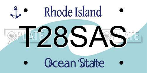T28SAS Rhode Island License Plate