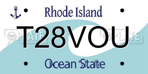 T28VOU Rhode Island License Plate