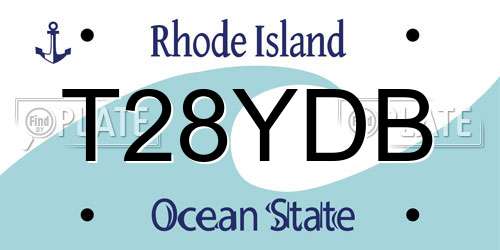 T28YDB Rhode Island License Plate