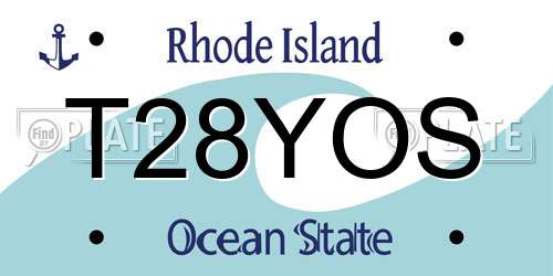 T28YOS Rhode Island License Plate