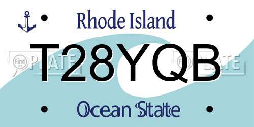 T28YQB Rhode Island License Plate