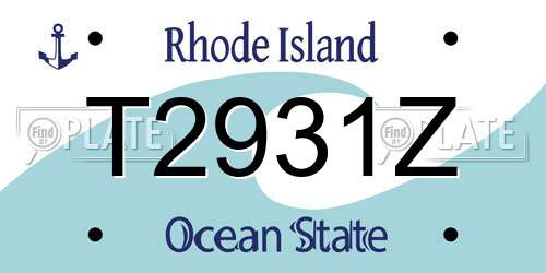 T2931Z Rhode Island License Plate