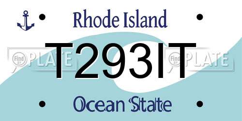 T293IT Rhode Island License Plate
