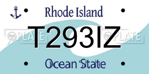 T293IZ Rhode Island License Plate