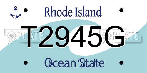 T2945G Rhode Island License Plate