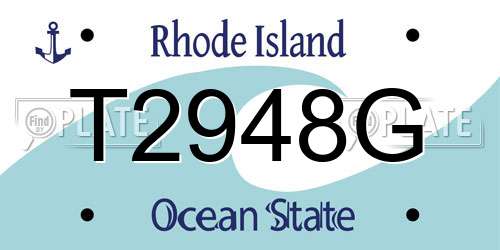 T2948G Rhode Island License Plate