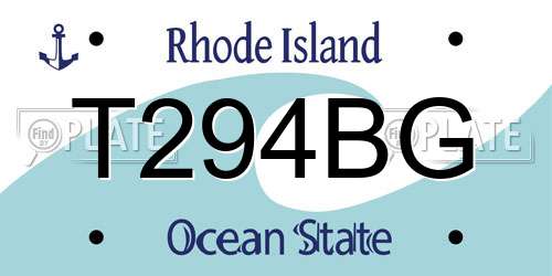 T294BG Rhode Island License Plate