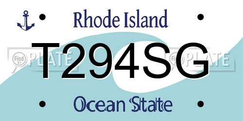 T294SG Rhode Island License Plate