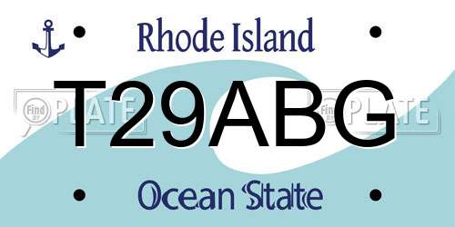 T29ABG Rhode Island License Plate