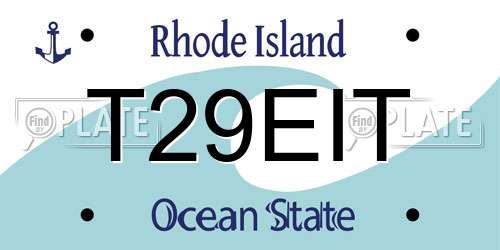 T29EIT Rhode Island License Plate