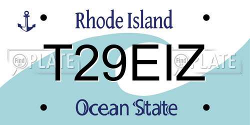 T29EIZ Rhode Island License Plate