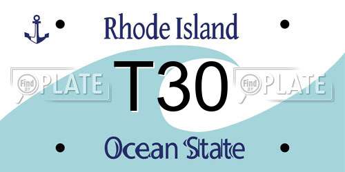 T30 Rhode Island License Plate