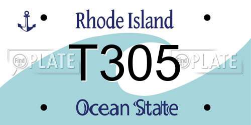 T305 Rhode Island License Plate