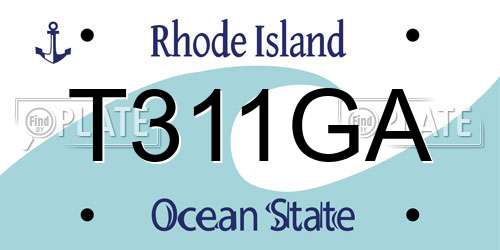 T311GA Rhode Island License Plate