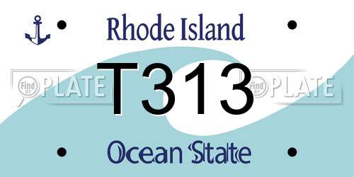 T313 Rhode Island License Plate