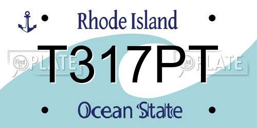T317PT Rhode Island License Plate