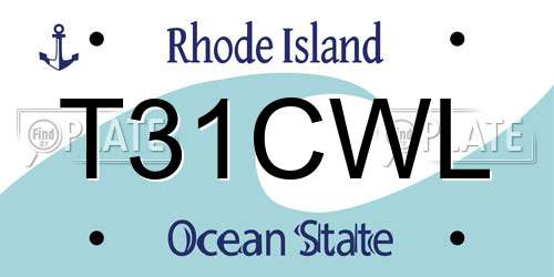 T31CWL Rhode Island License Plate