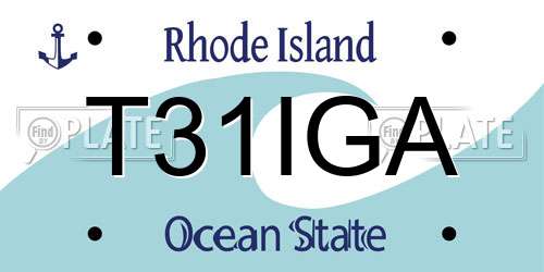T31IGA Rhode Island License Plate