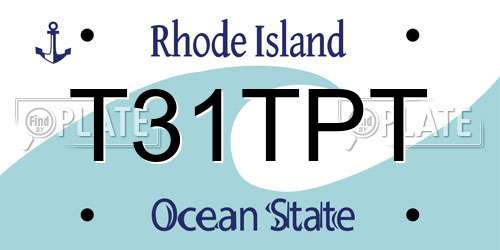 T31TPT Rhode Island License Plate
